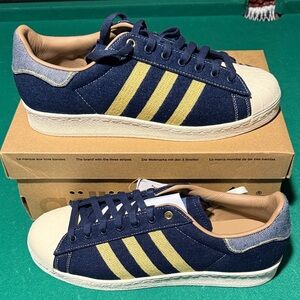 Adidas Blue and Yellow Striped Sneakers
